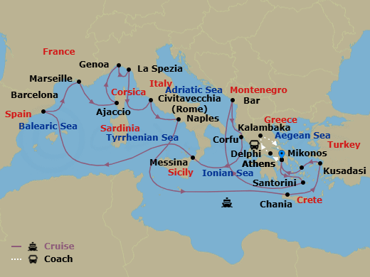 Itinerary map