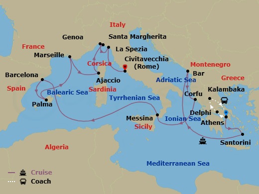 Itinerary map