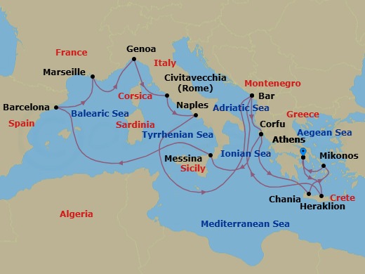 Itinerary map