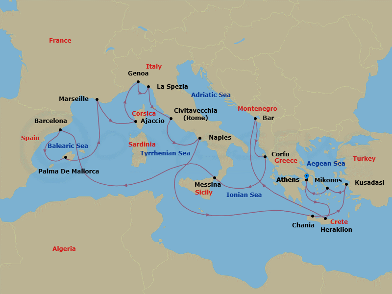 Itinerary map