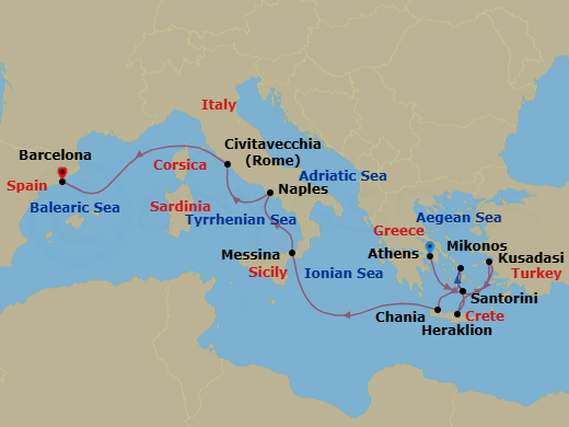 Itinerary map