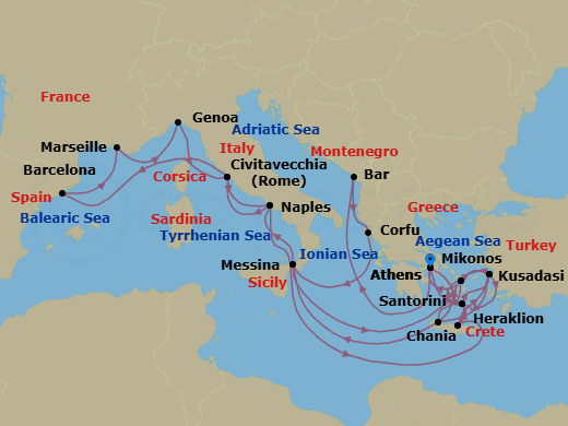 Itinerary map