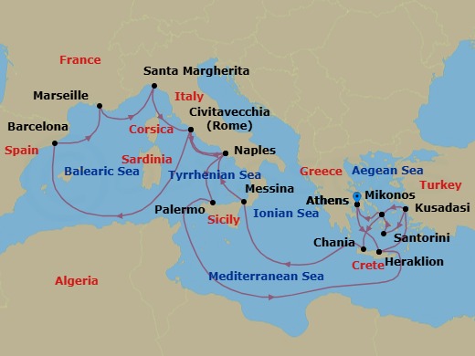 Itinerary map