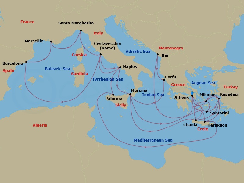 Itinerary map