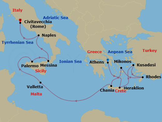 Itinerary map