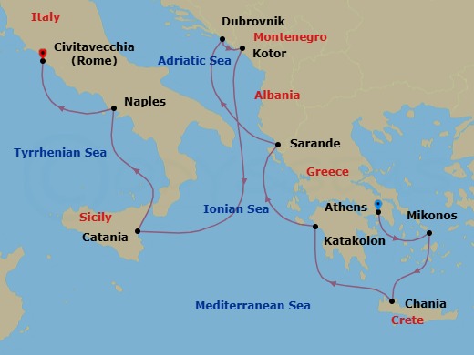 Itinerary map