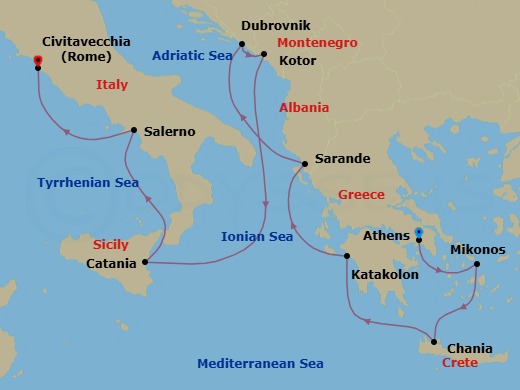 Itinerary map