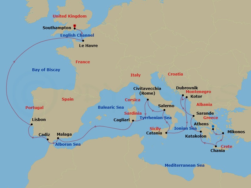 Itinerary map