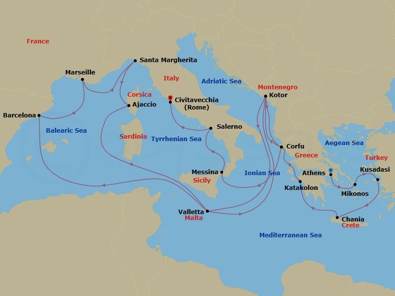 Itinerary map