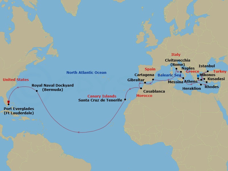Itinerary map