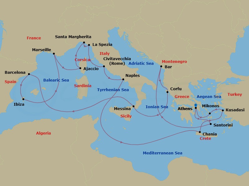 Itinerary map