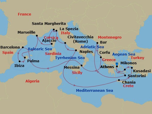 Itinerary map