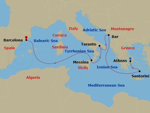 Itinerary map