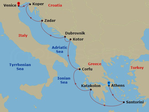 Itinerary map