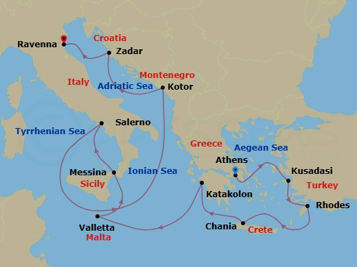 Itinerary map