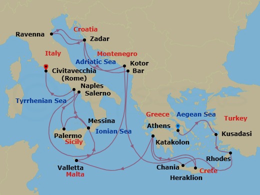 Itinerary map
