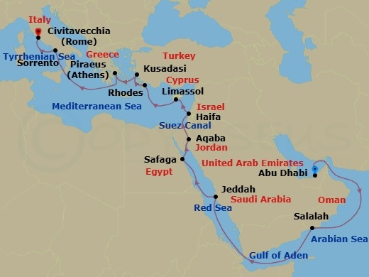 Itinerary map