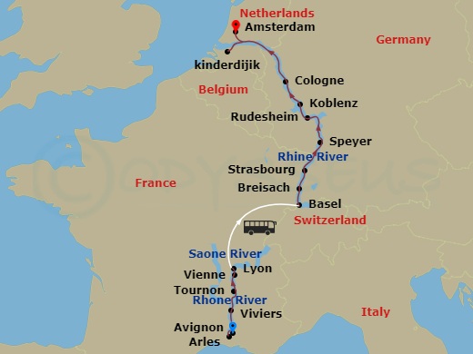 Itinerary map