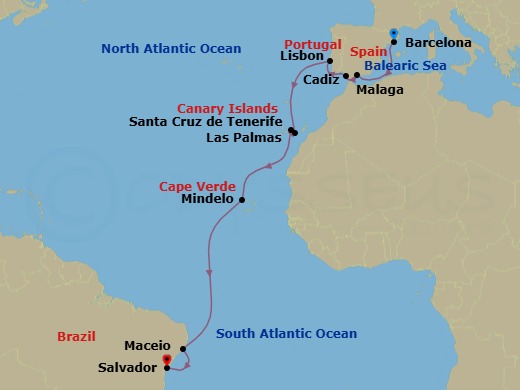 Itinerary map