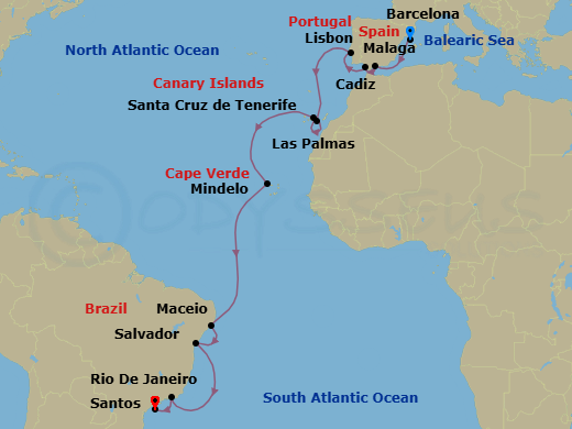 Itinerary map