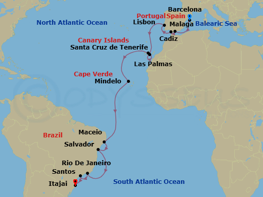 Itinerary map