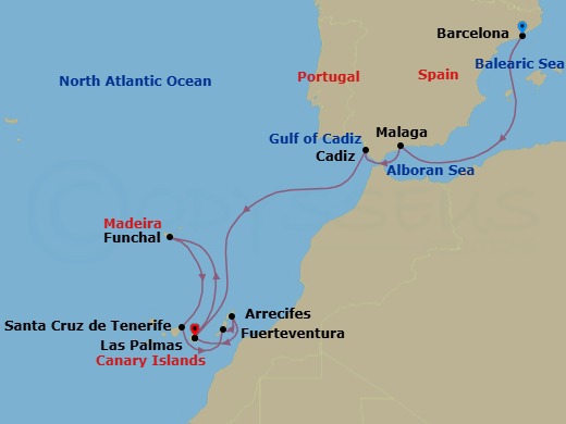 Itinerary map