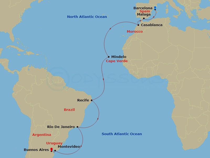 Itinerary map