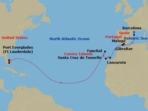 Itinerary map