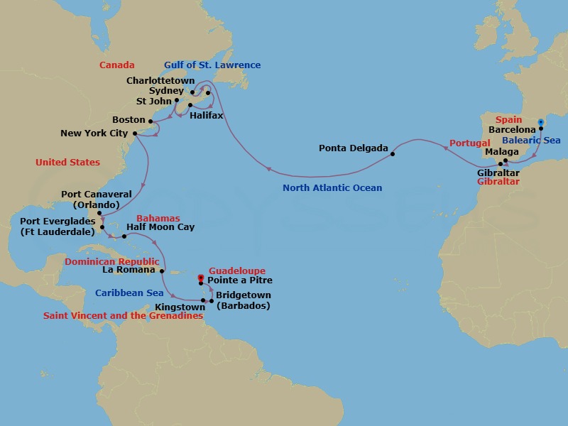 Itinerary map