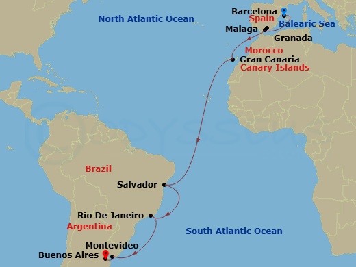 Itinerary map