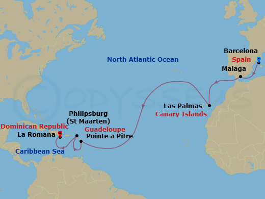 Itinerary map