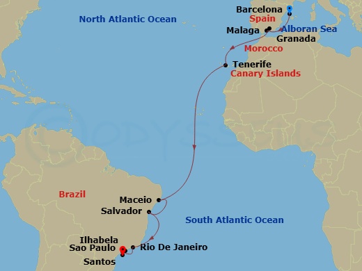 Itinerary map