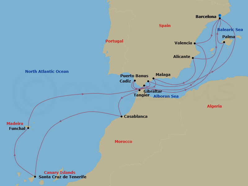 Itinerary map