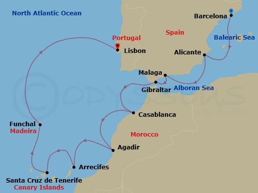 Itinerary map
