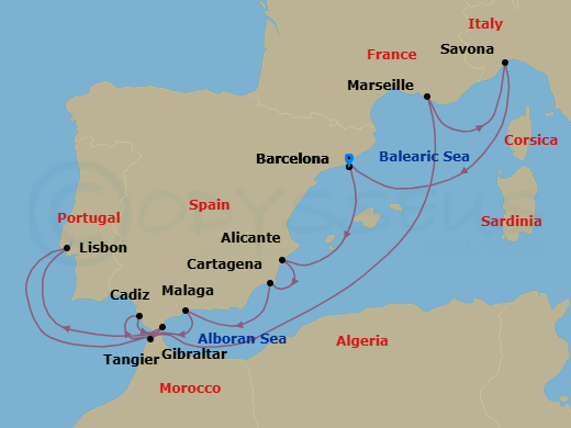 Itinerary map