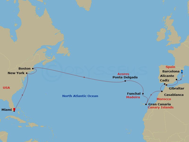 Itinerary map
