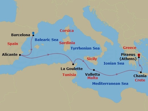Itinerary map