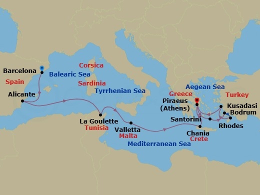 Itinerary map