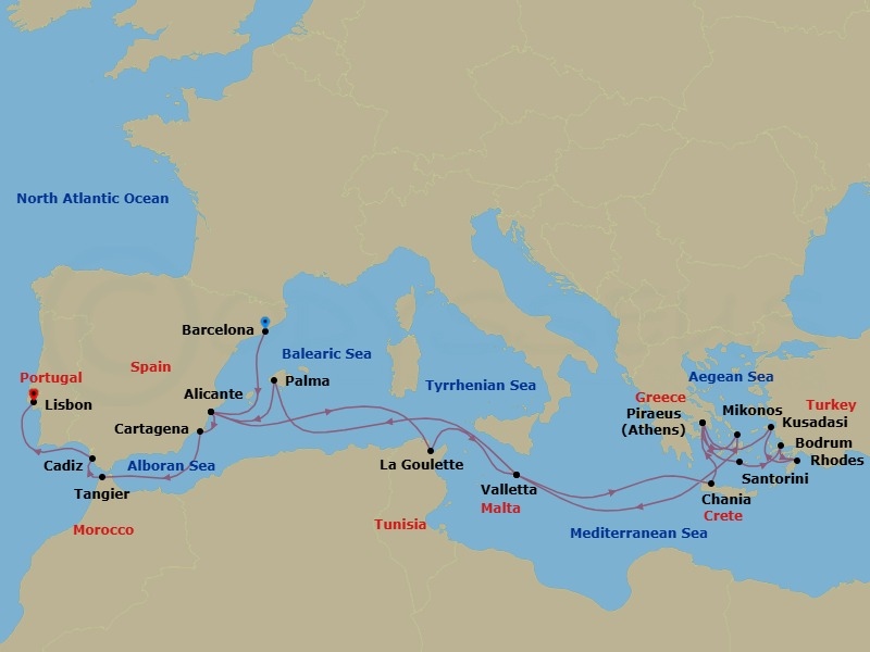 Itinerary map