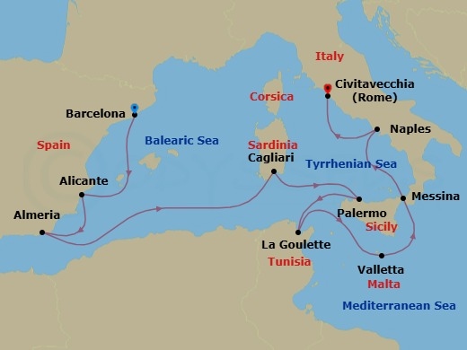 Itinerary map