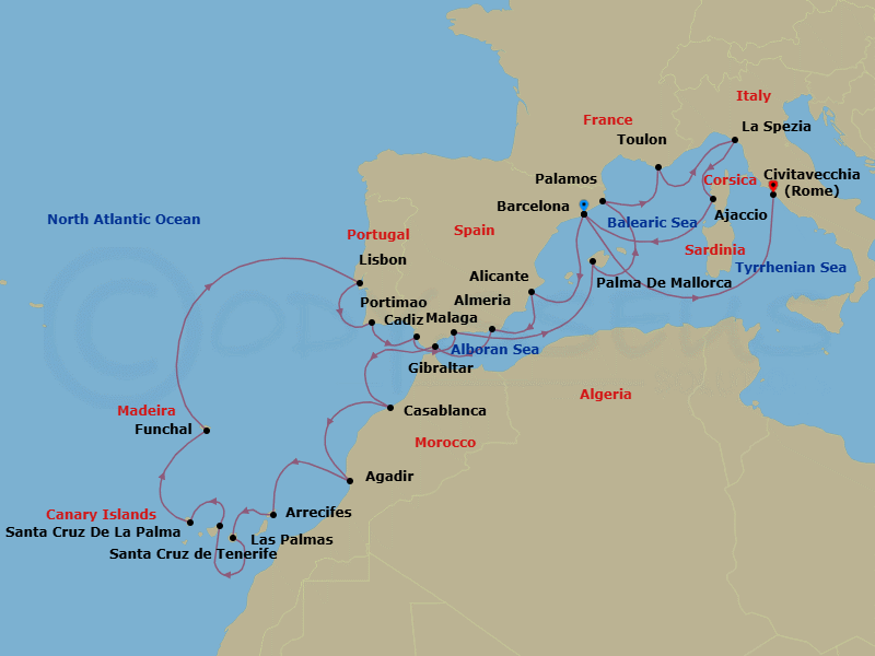 Itinerary map