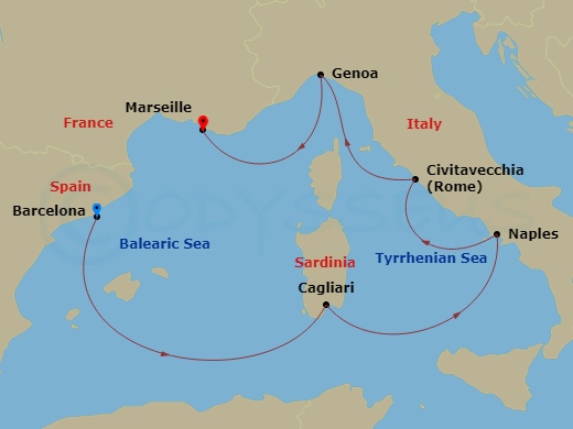 Itinerary map