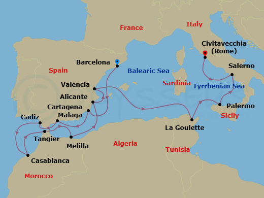 Itinerary map