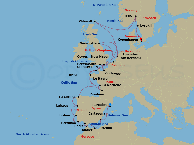Itinerary map