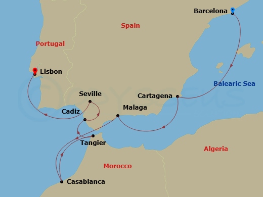 Itinerary map