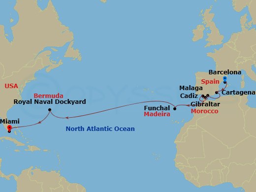 Itinerary map