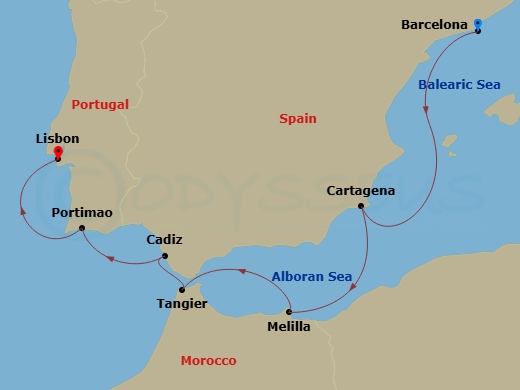 Itinerary map