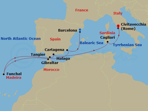 Itinerary map