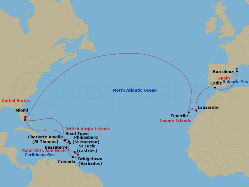 Itinerary map