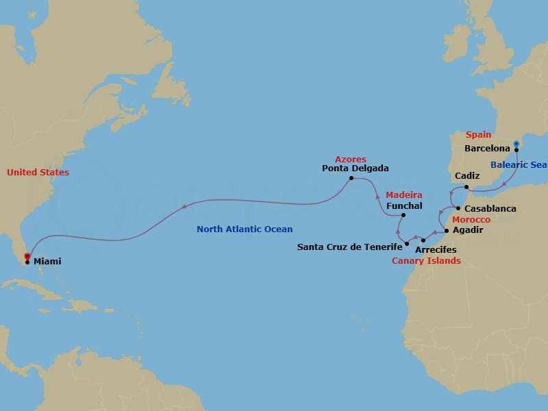 Itinerary map